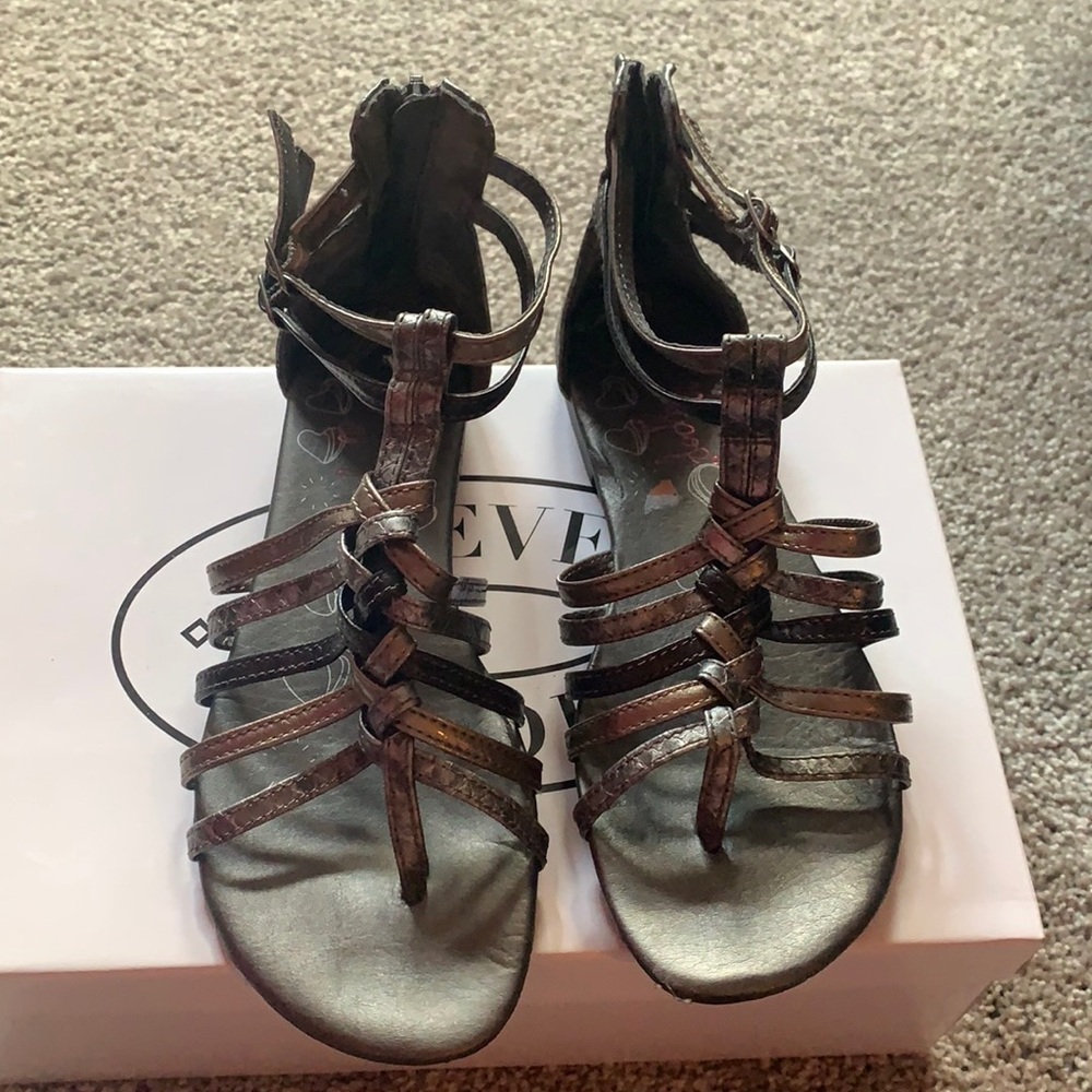 Worn once silver gladiator sandals size 7